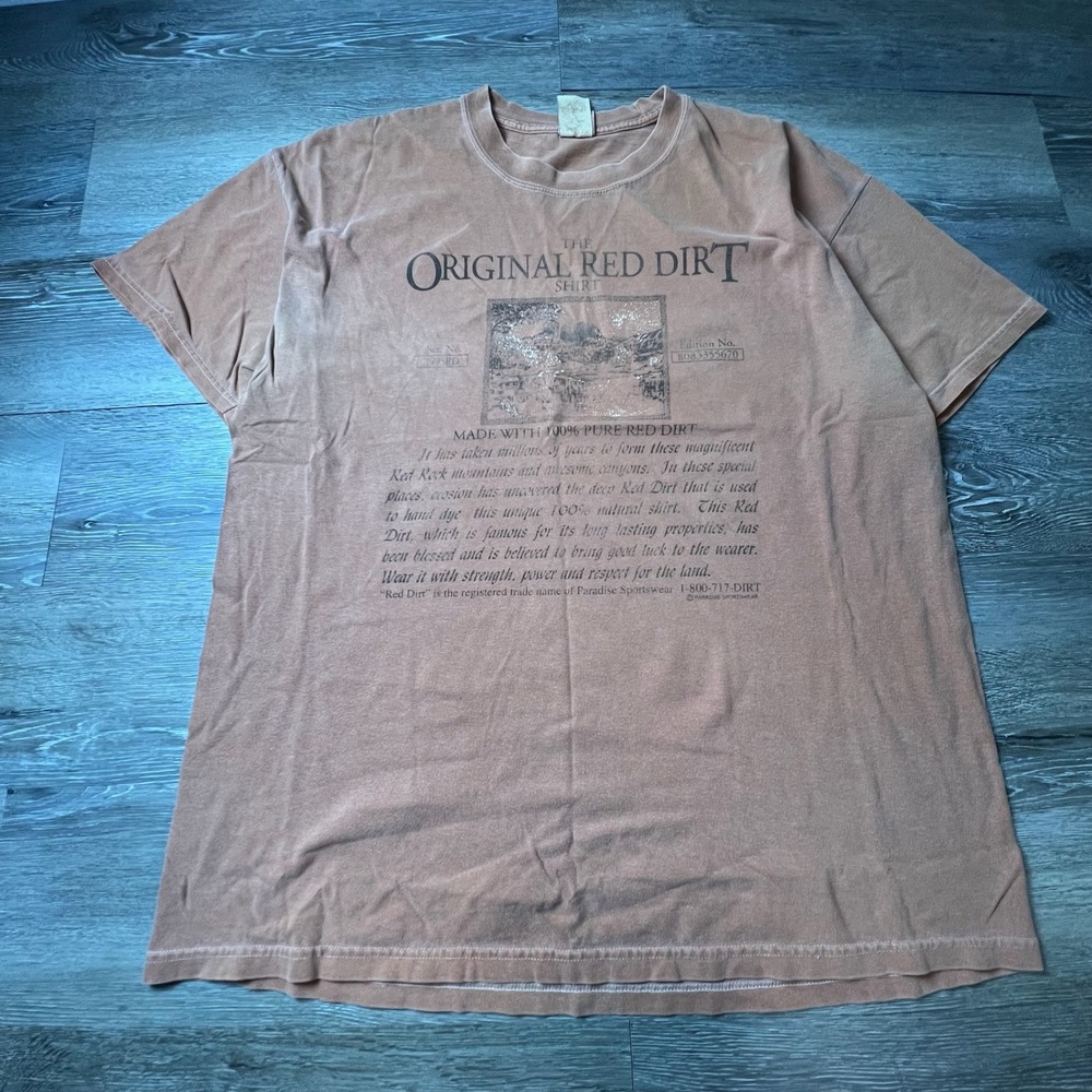 The Original Red Dirt Shirt Mens XL Orange Brown Vintage Graphic Tee‎ Hawaii